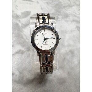 Vintage Bulova Millennia Ceramic 25mm Womens Silver Watch New Battery Y2k